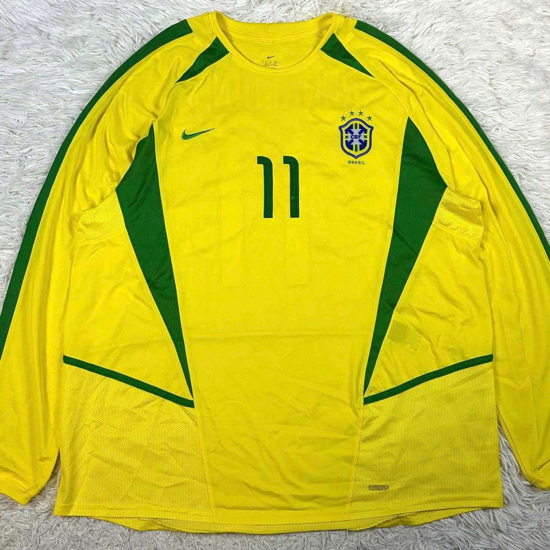 ナイキ ロナウジーニョ ブラジル代表 11 長袖 ユニフォーム 2002年 XL