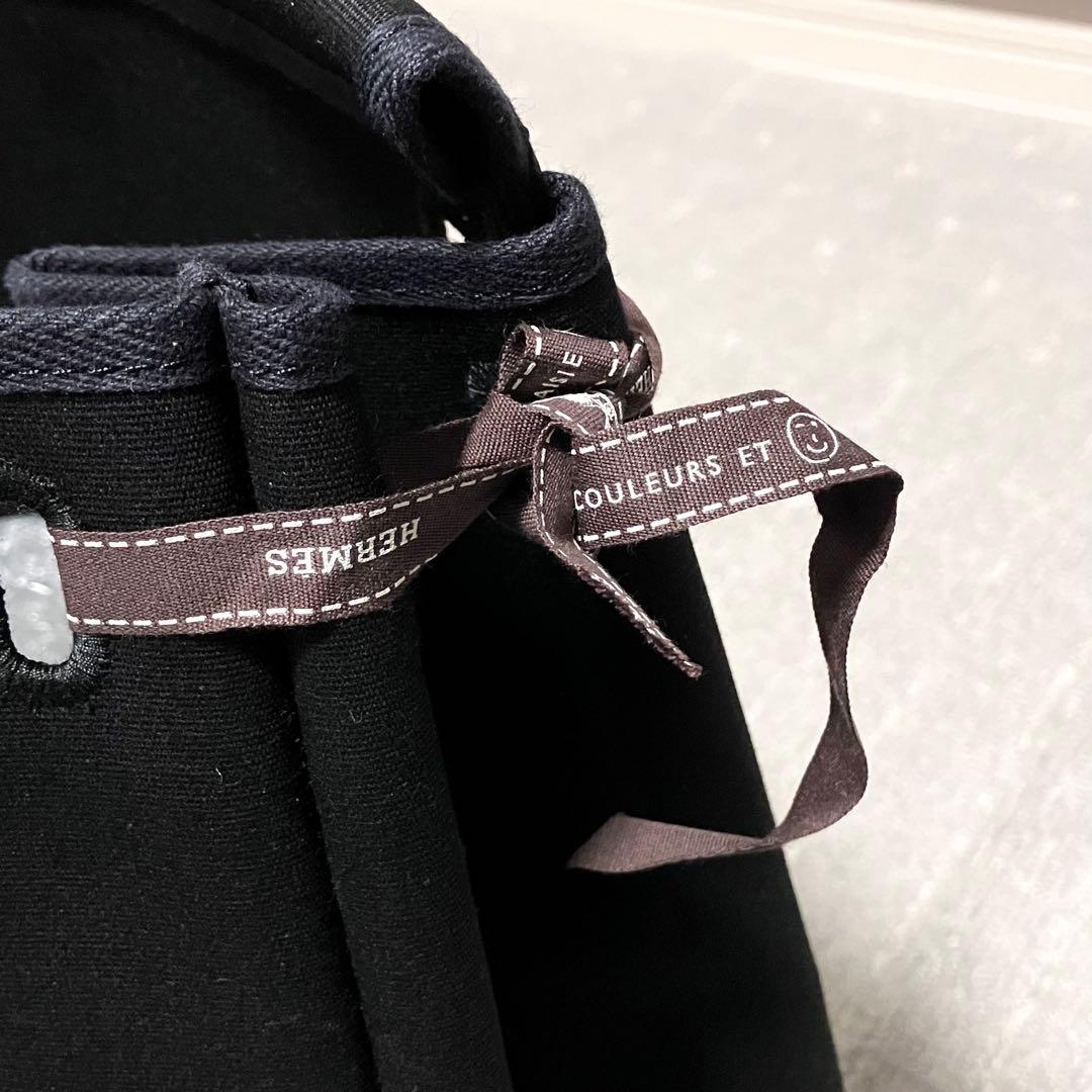 エルメス［エールバッグ］MM用　替えバッグ　ブラック　キャンバス　シルバー金具