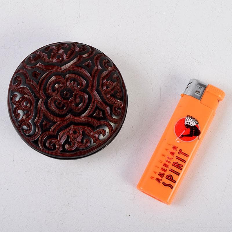 中国　堆黒　倶利香合　時代箱　V　8817