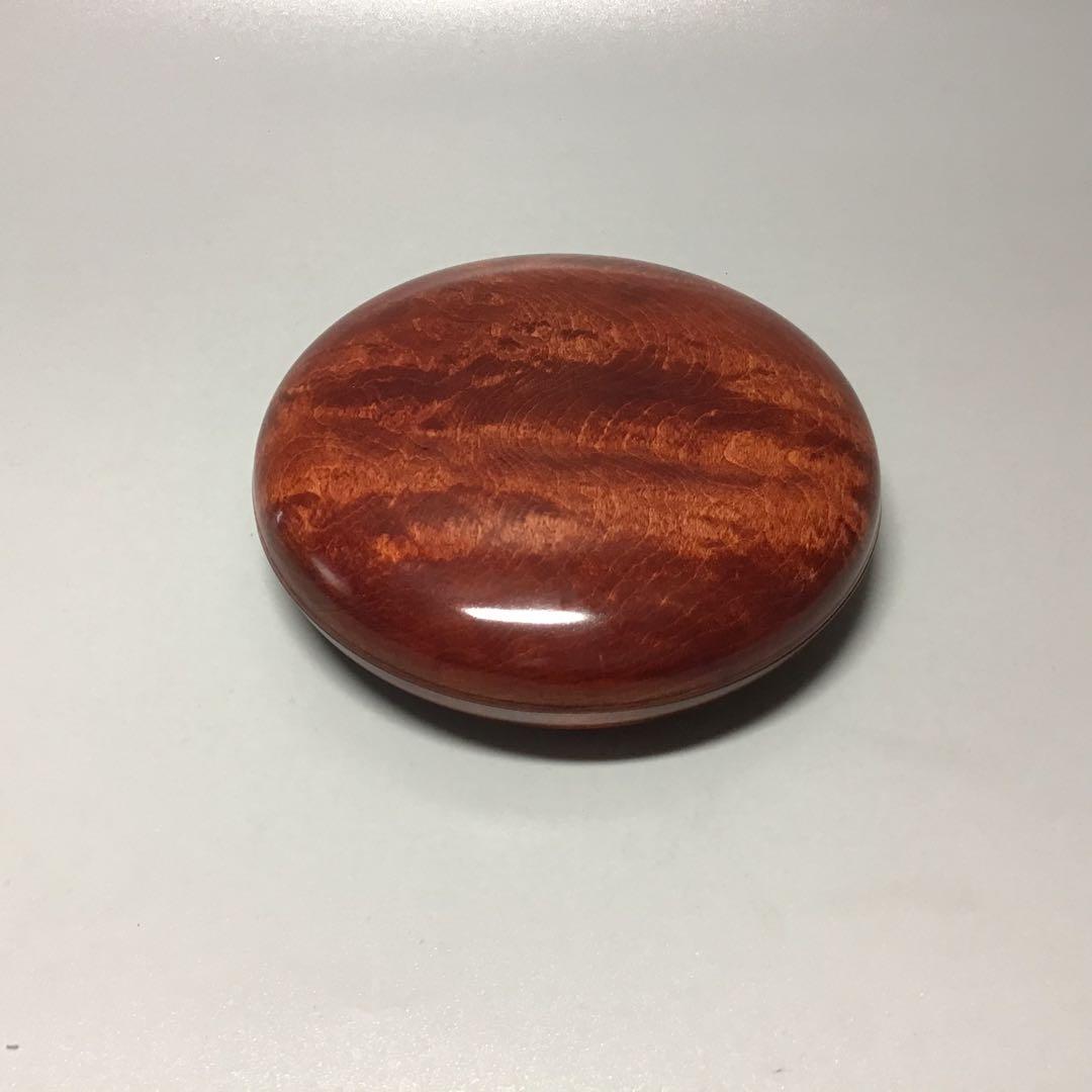 楓ハードメイプルの玉杢を　スカーレット染めにしたミニ食蘢　小物入れ　大香合です