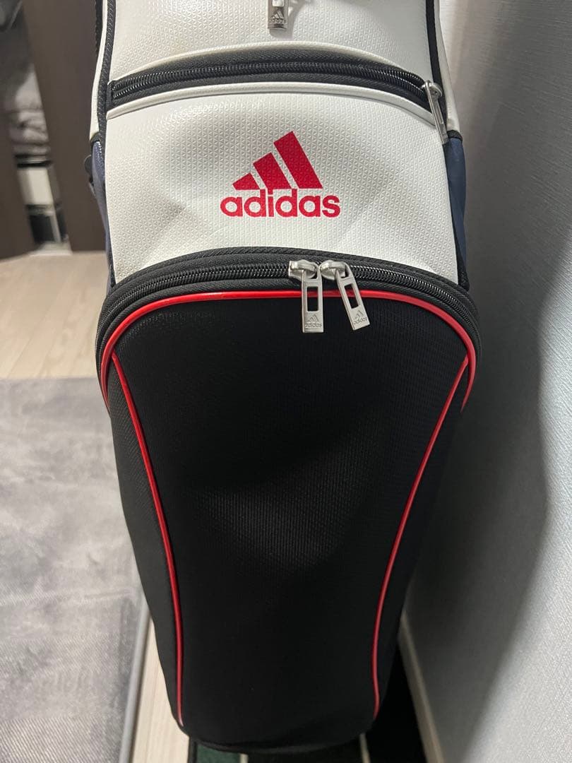 adidas キャディバッグ ホワイト ネイビー