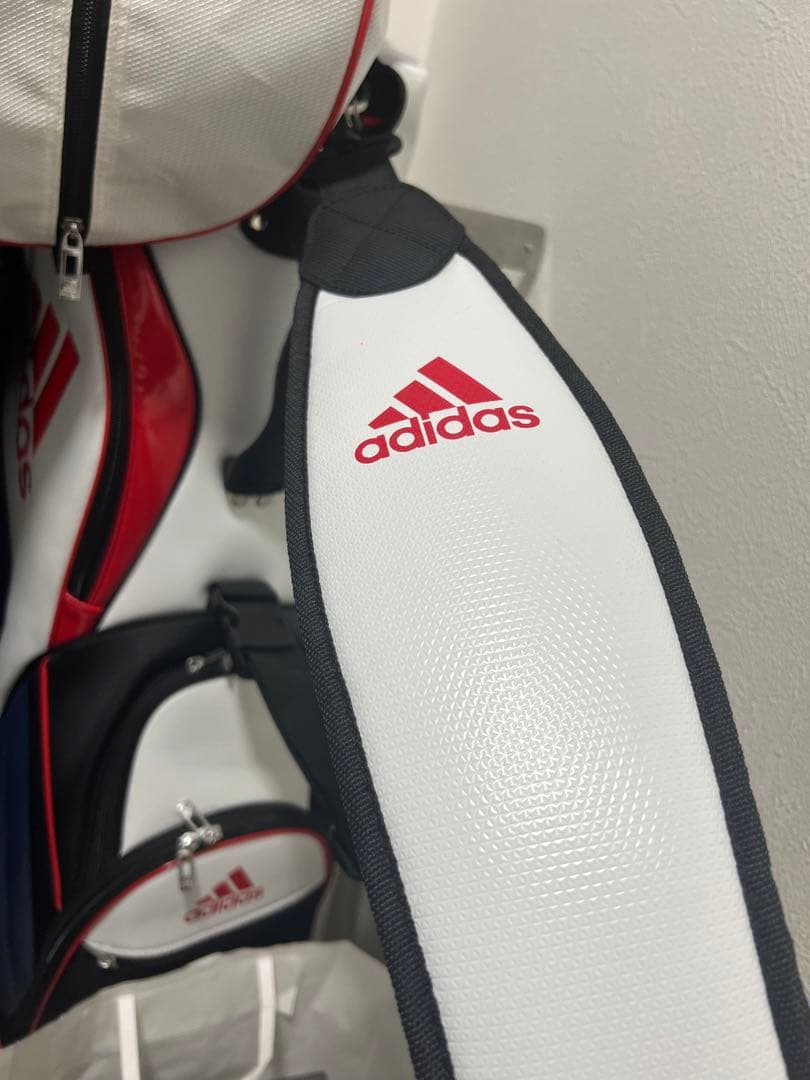 adidas キャディバッグ ホワイト ネイビー