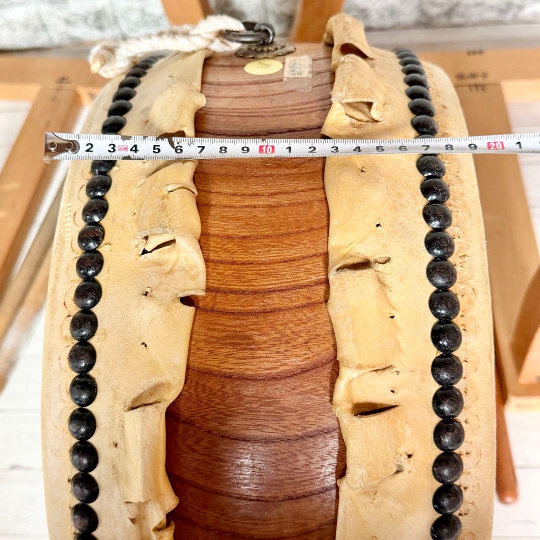 短胴和太鼓 打面一尺三寸・全長七寸・短胴羅武・台座付