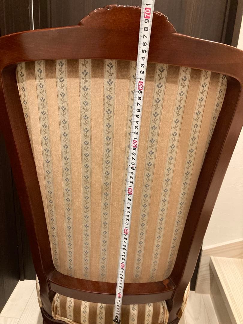 希少　クラシックストライプ柄木製椅子