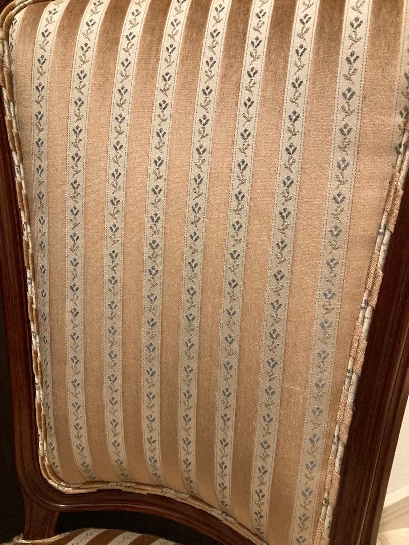 希少　クラシックストライプ柄木製椅子