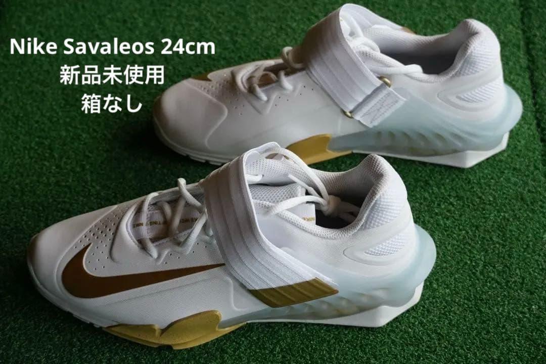 Nike ホワイト/ゴールド 重量挙げウエイトリフティングシューズ　24cm