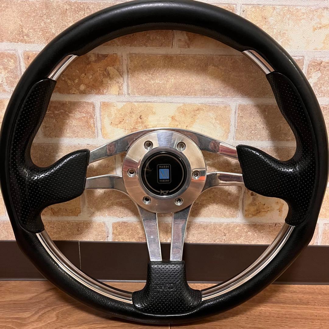 NARDI 4(FOUR) L ブラックレザー/POLスポーク　35パイ