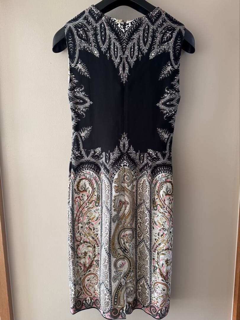 未使用級 ETRO ペイズリー マルチカラー ストレッチ ドレス ワンピース