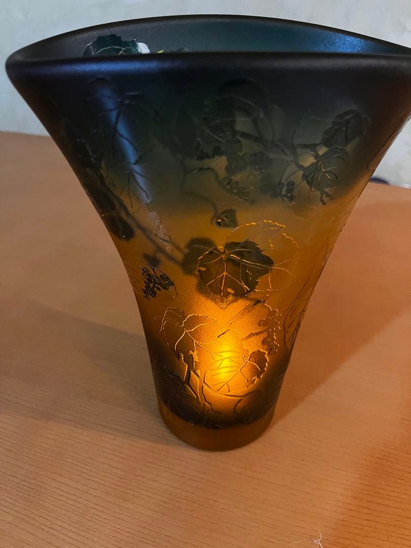 美しいグラデーション ガラス花瓶 野葡萄瑠璃橙