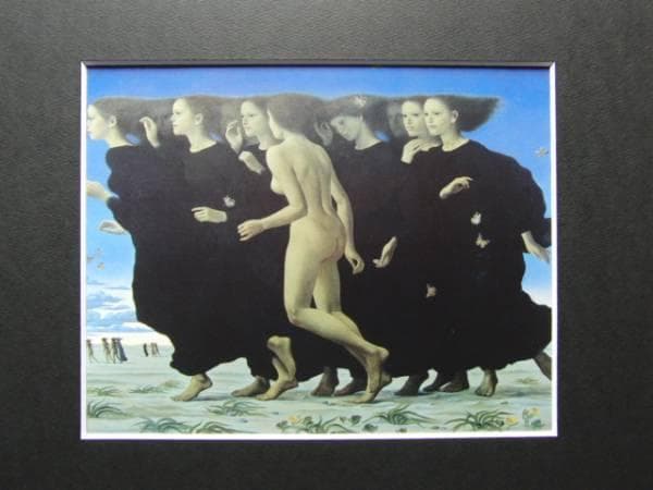 国領経郎、『風』、希少画集画、裸婦、高級新品額・額装付、版上サイン入り