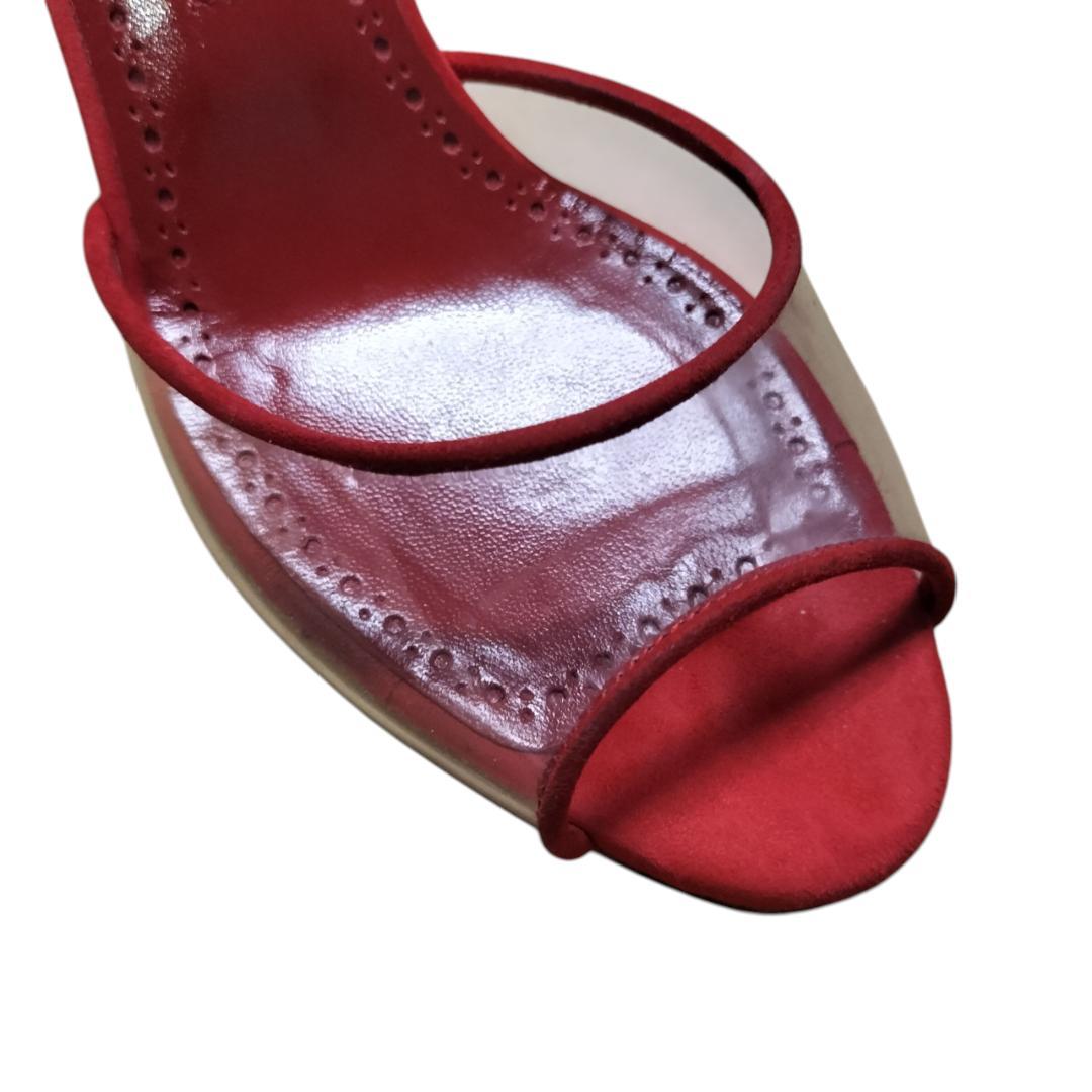 【美品・箱付き】マノロブラニク サンダル ミュール レッド 赤 22.5cm相当