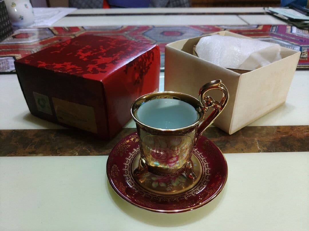 大橋陶器　デミカップ　カップ＆ソーサー　箱付き　926エンヂ　かわいい昭和レトロ