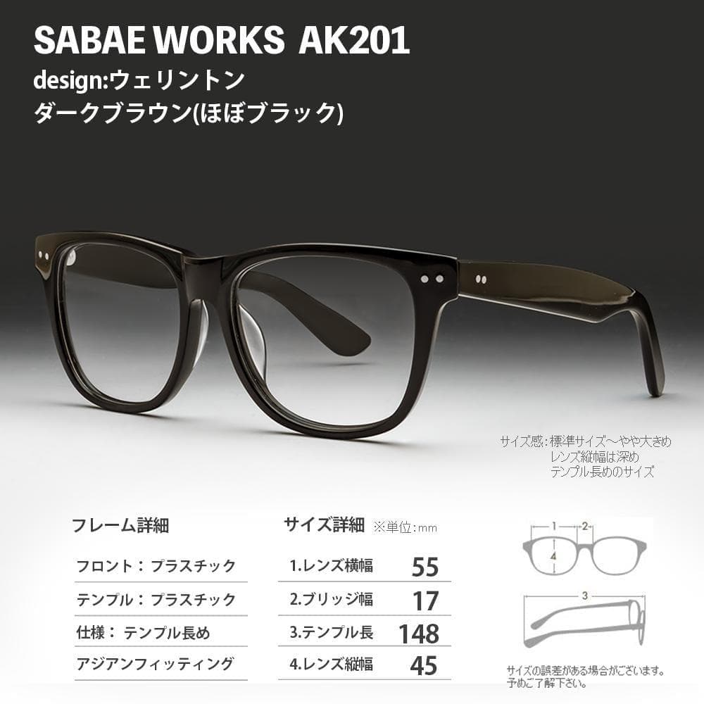 遠近両用メガネ (老眼 +1.50) 鯖江メガネ ヴィンテージ AK201 新品