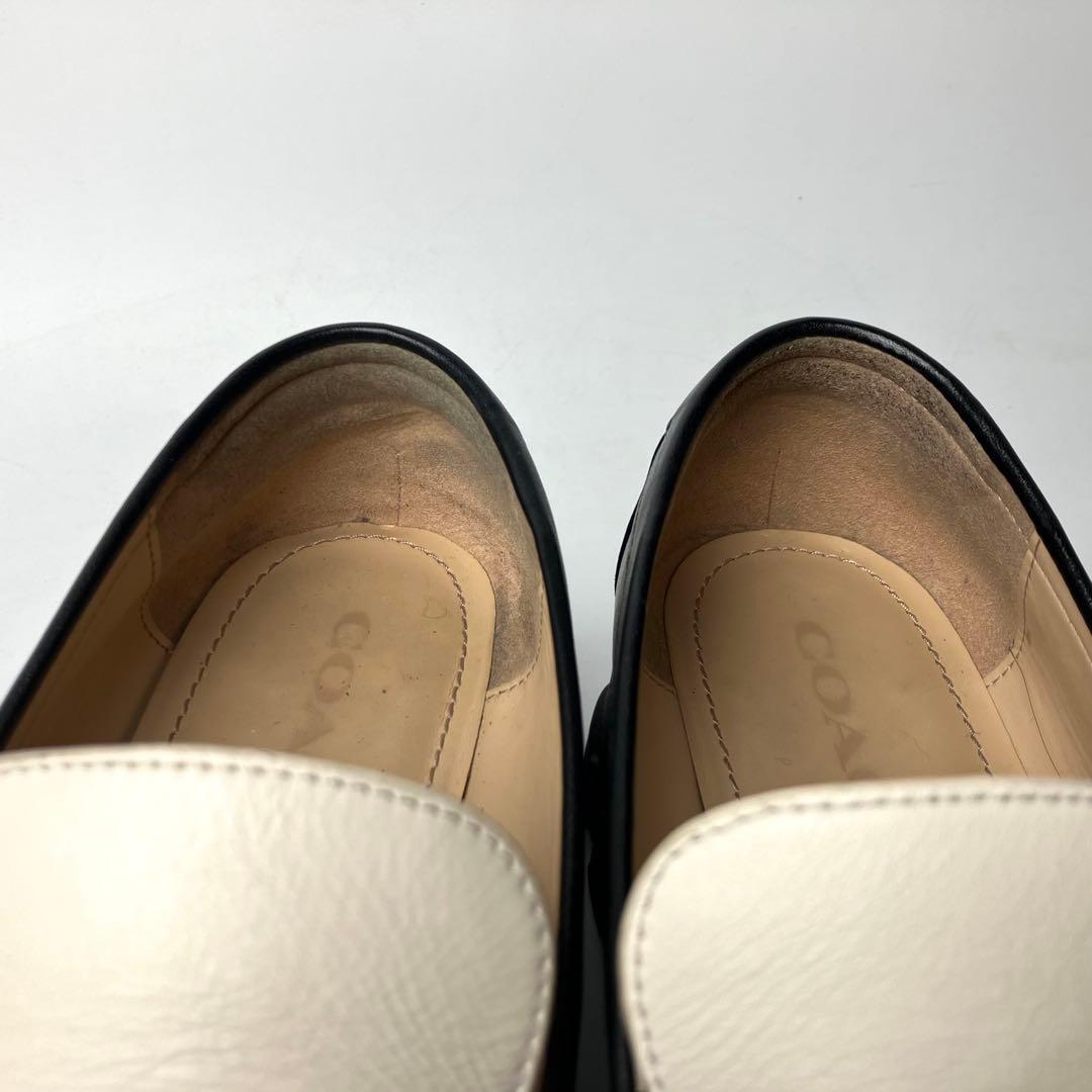 【美品】COACH ルーシー　厚底　レザーローファー　チャンキーヒール　23.5