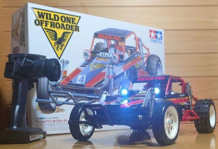 タミヤRCワイルドワンLEDライト付プロポ＆バッテリー充電器付完成品