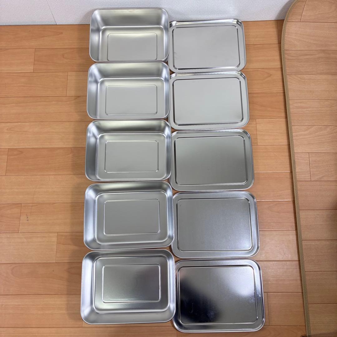 【美品】ステンレス 保存容器 バット 蓋付き 9個セット 業務用