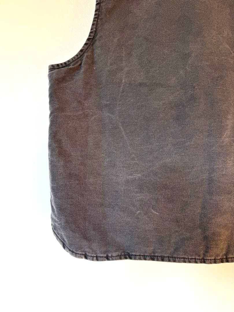 【大人気】良品 カーハート ダックベスト XL グレー フェード ヴィンテージ