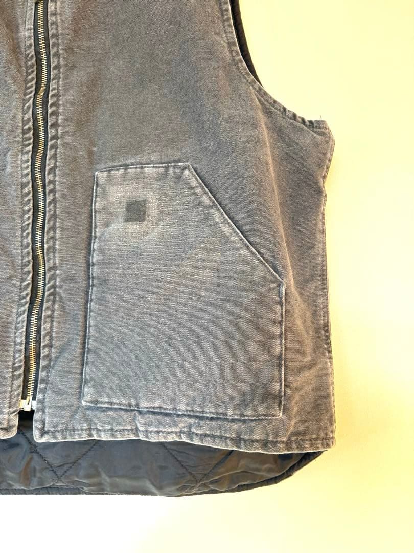 【大人気】良品 カーハート ダックベスト XL グレー フェード ヴィンテージ