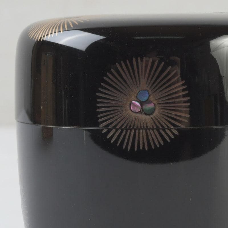 茶道具　松雲作　唐松蒔絵　棗　共箱　V　9798