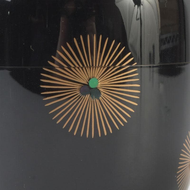 茶道具　松雲作　唐松蒔絵　棗　共箱　V　9798