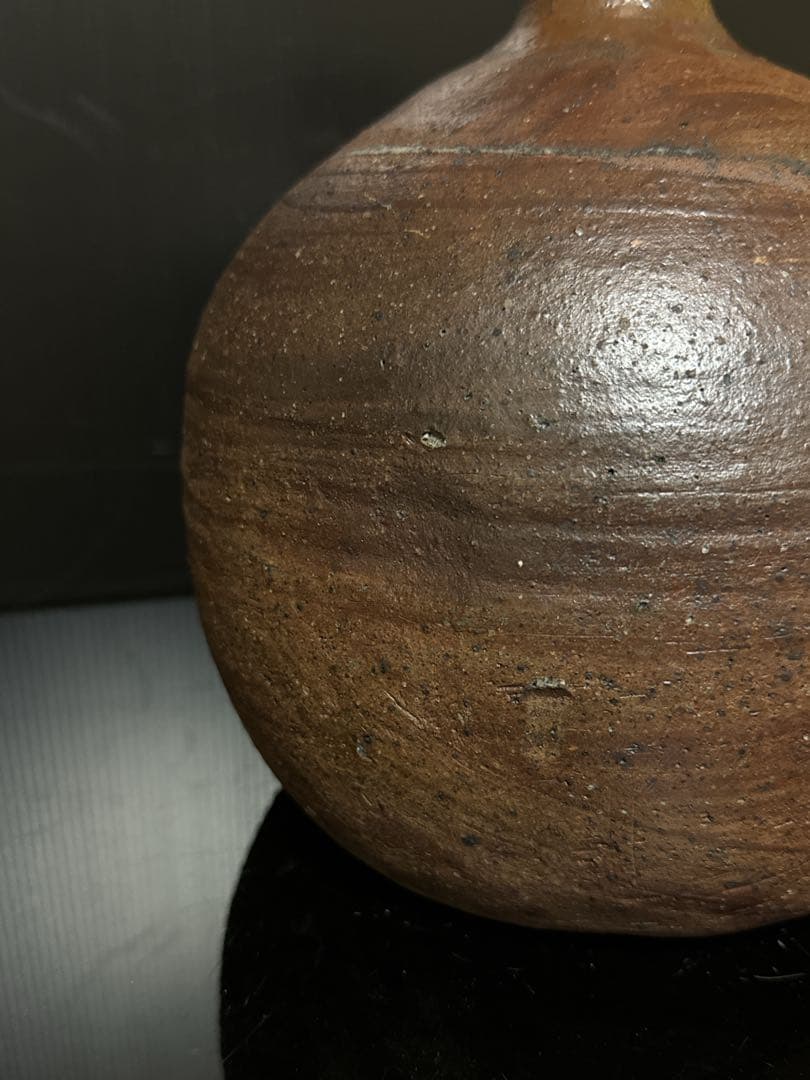 室町時代 極上 古備前 被焼 拉口緋襷自然釉 船徳利 蕪徳利 花瓶 酒器