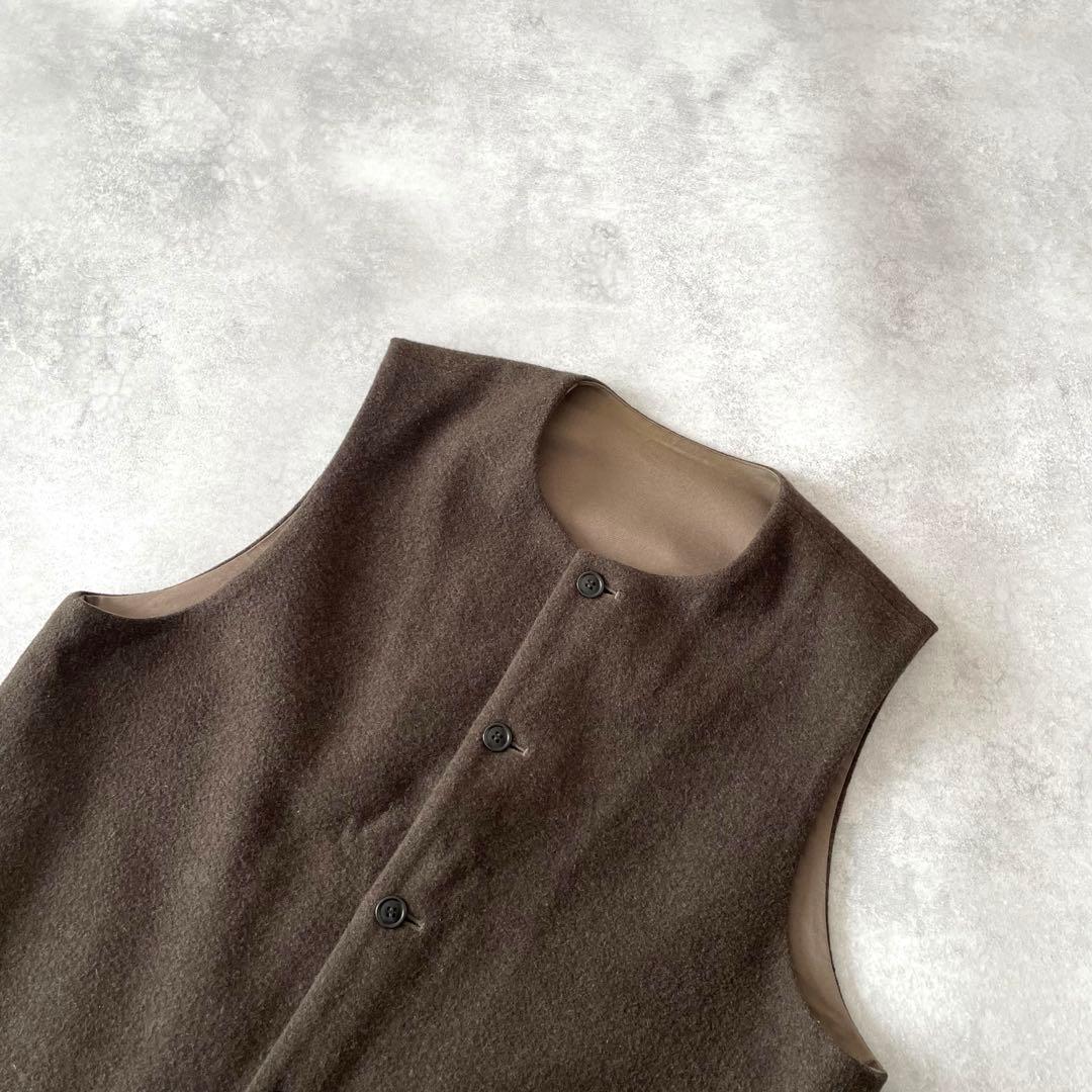 nest Robe CONFECT ウールモッサーベスト ブラウン 5