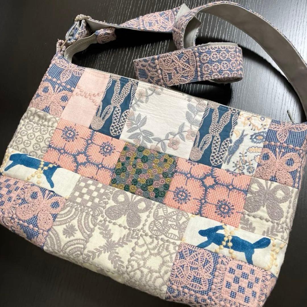 x)ミナペルホネン☆ハンドメイドパッチショルダーバッグ(forest tile)
