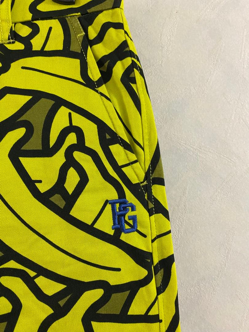 PEARLY GATES バナナ柄 パンツ サイズ0 レディース シンチバック