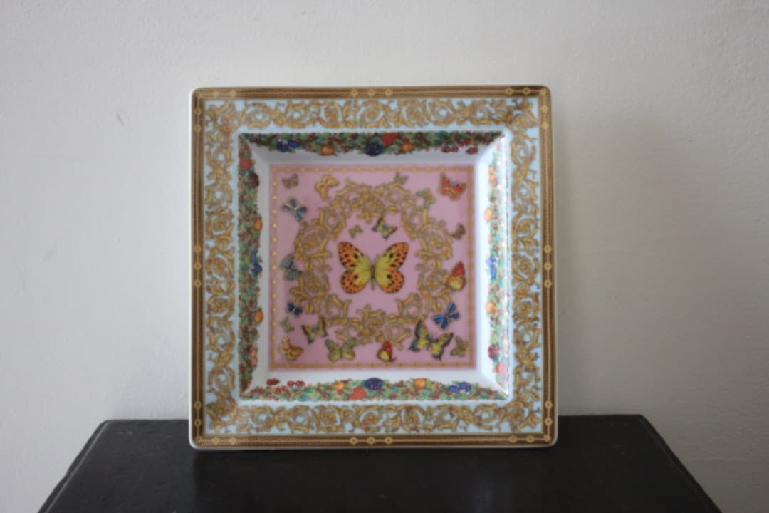 ローゼンタール×ヴェルサーチ　バタフライガーデン　スクエア　トレイ　飾皿