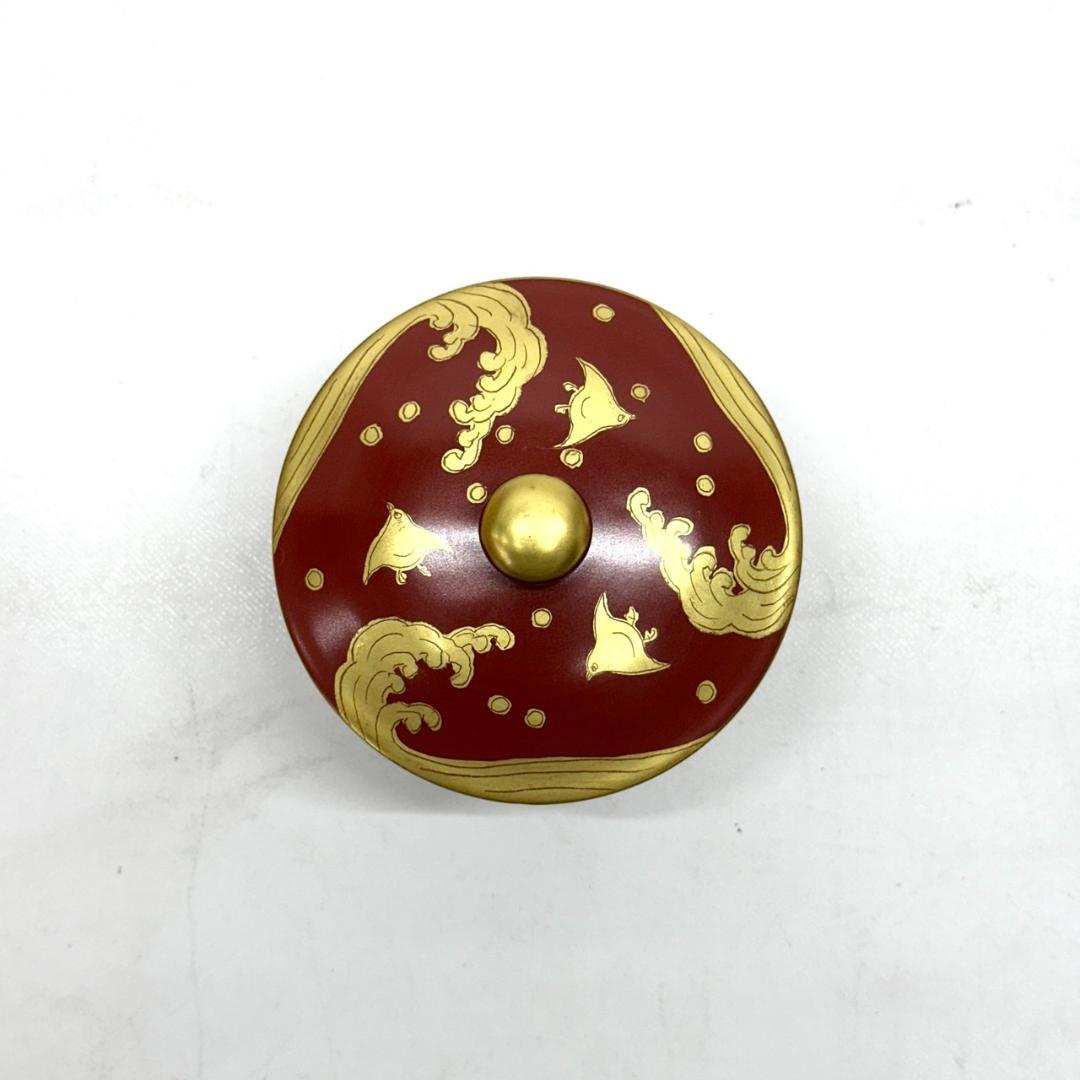 未使用保管品 京焼 清水焼 波千鳥 お茶呑み茶碗 平安 瑞昭造 蓋つき