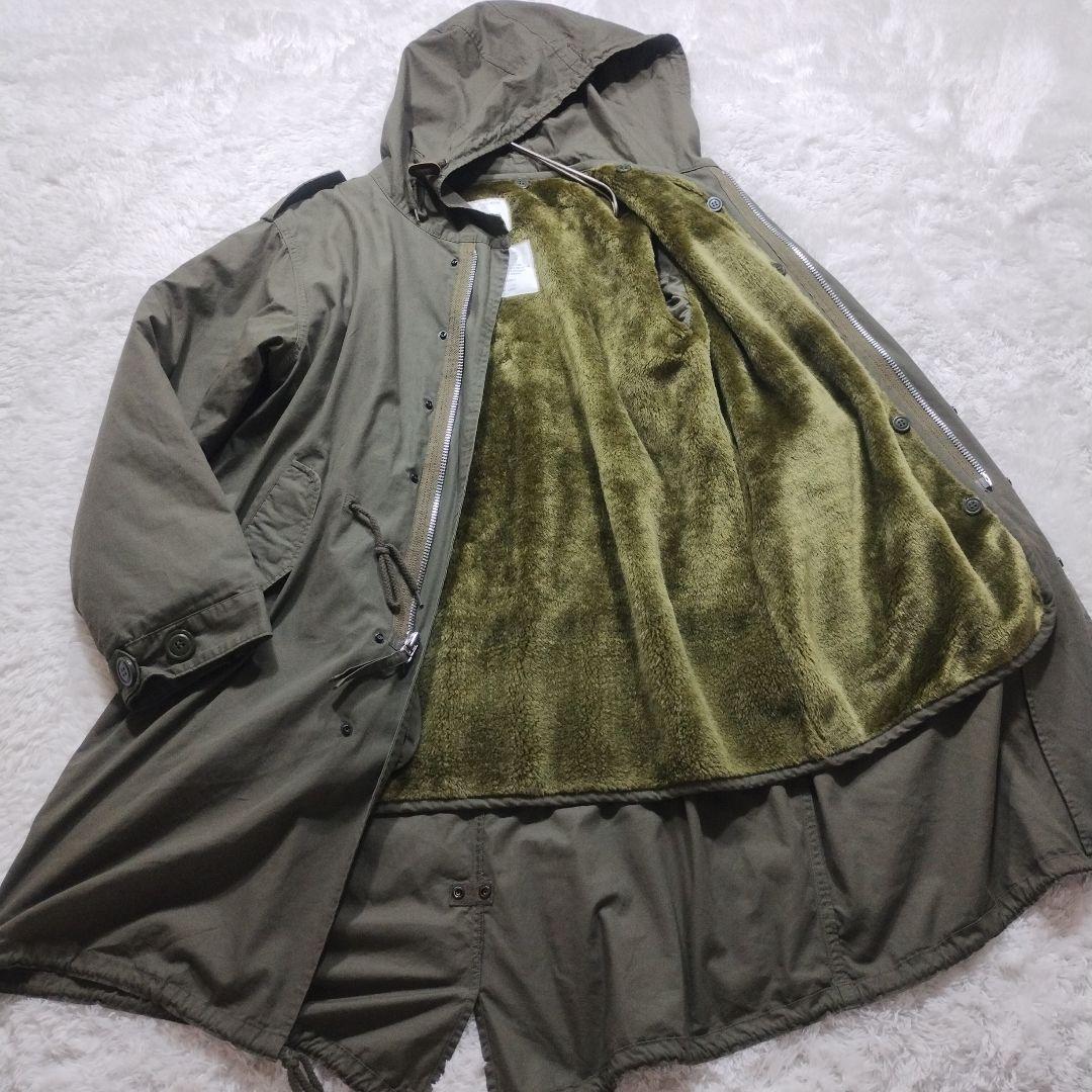 【美品】ヒューストン　M-51　ライナー付　モッズコート　青島コート　XXS　緑