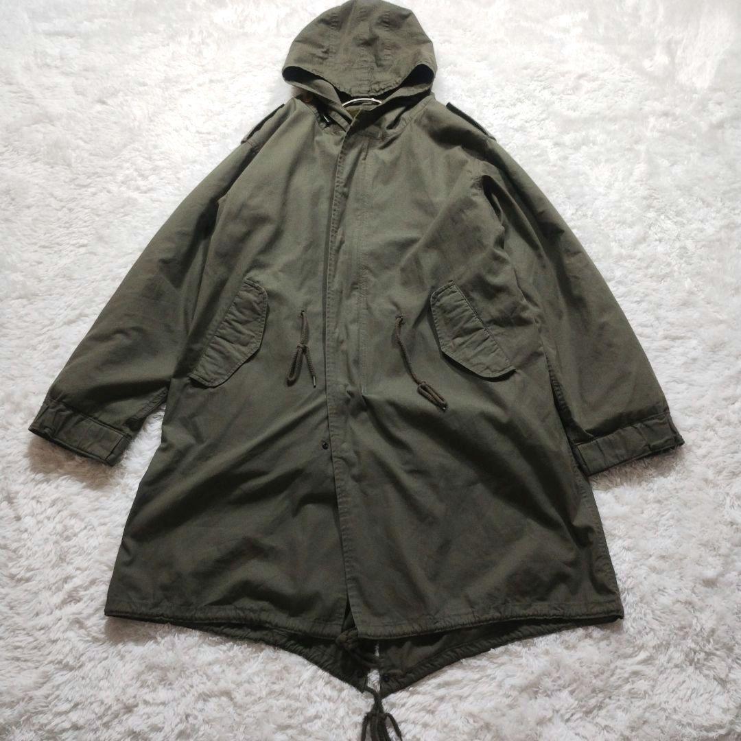【美品】ヒューストン　M-51　ライナー付　モッズコート　青島コート　XXS　緑