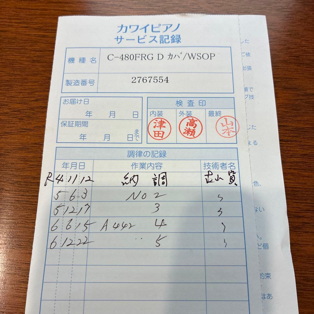 新古品同様　カワイ　アップライトピアノ　C-480FRG　ネコ脚　ヨーロピアン調