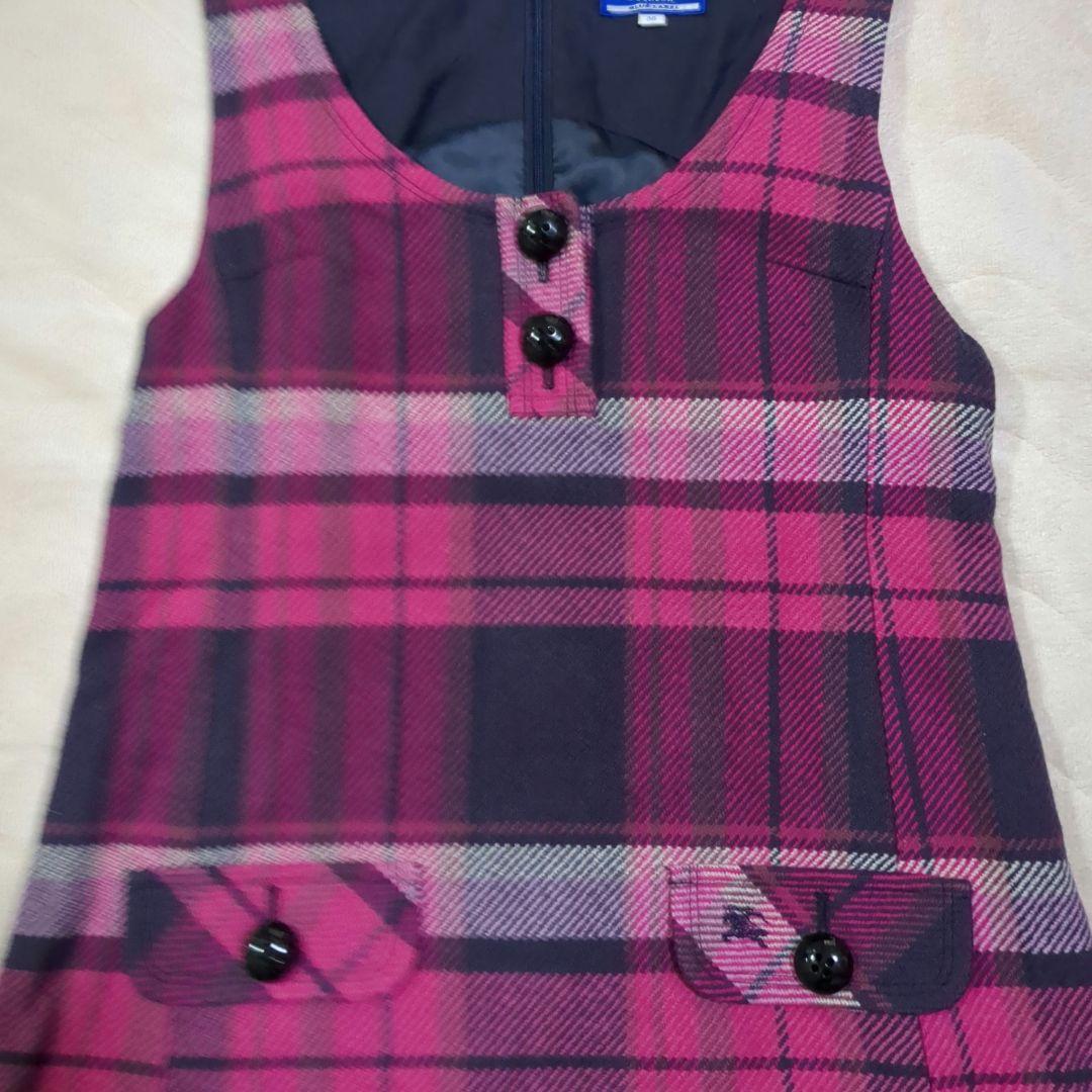 バーバリー　ブルーレーベル　ジャンパースカート　チェック　プリーツ　ピンク　38