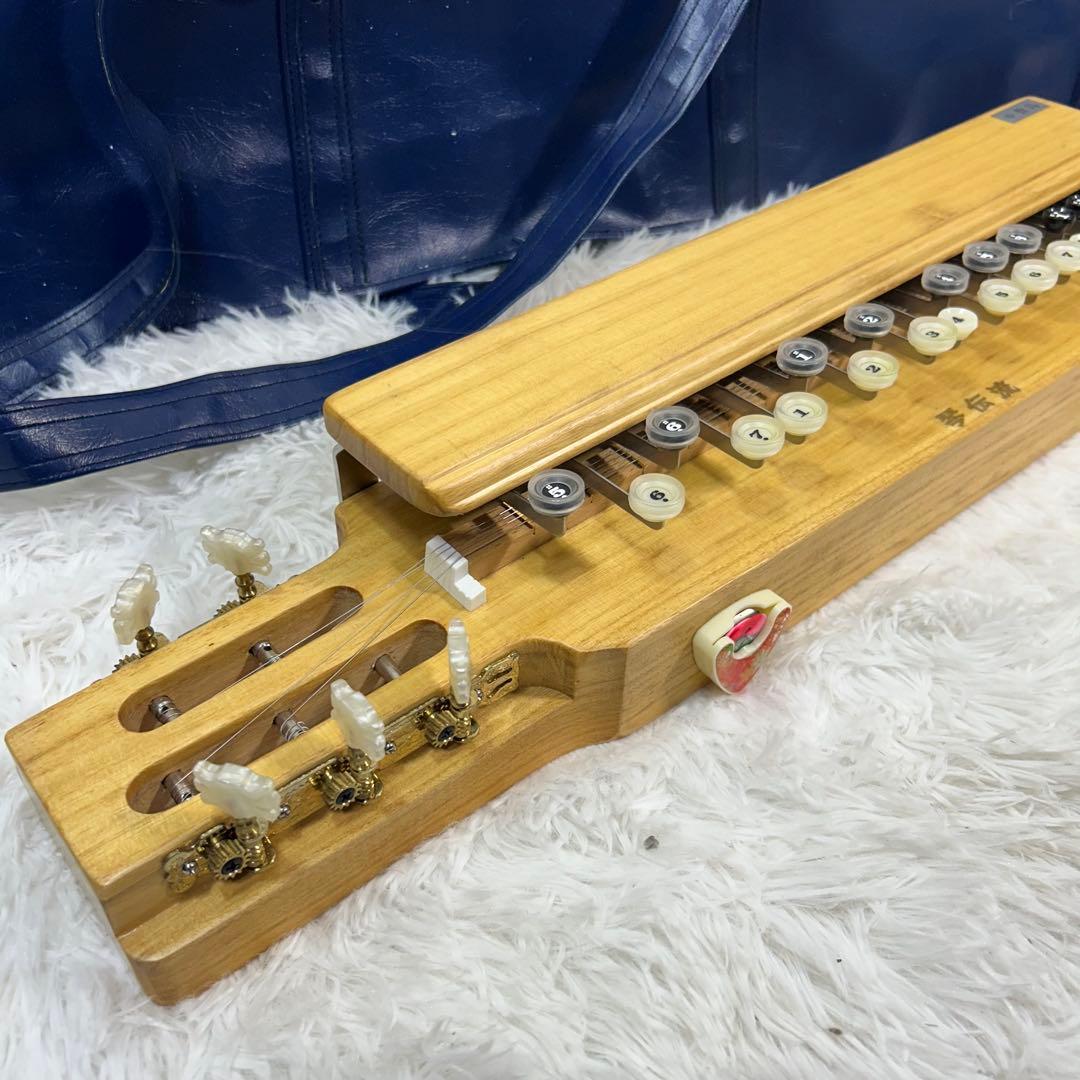 【美品】琴伝流 敷島クリア 電気 大正琴 ナチュラル木目 河合楽器