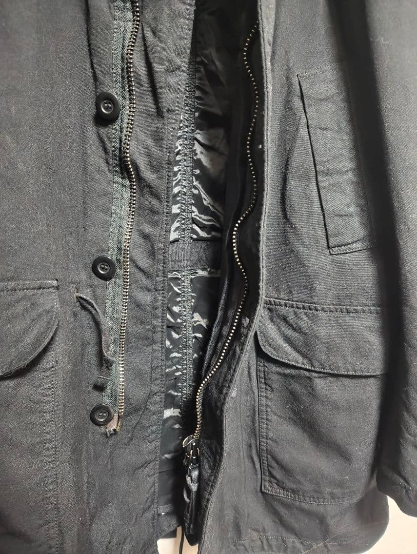 コムデギャルソンオム　モッズコート　黒　フード　　L