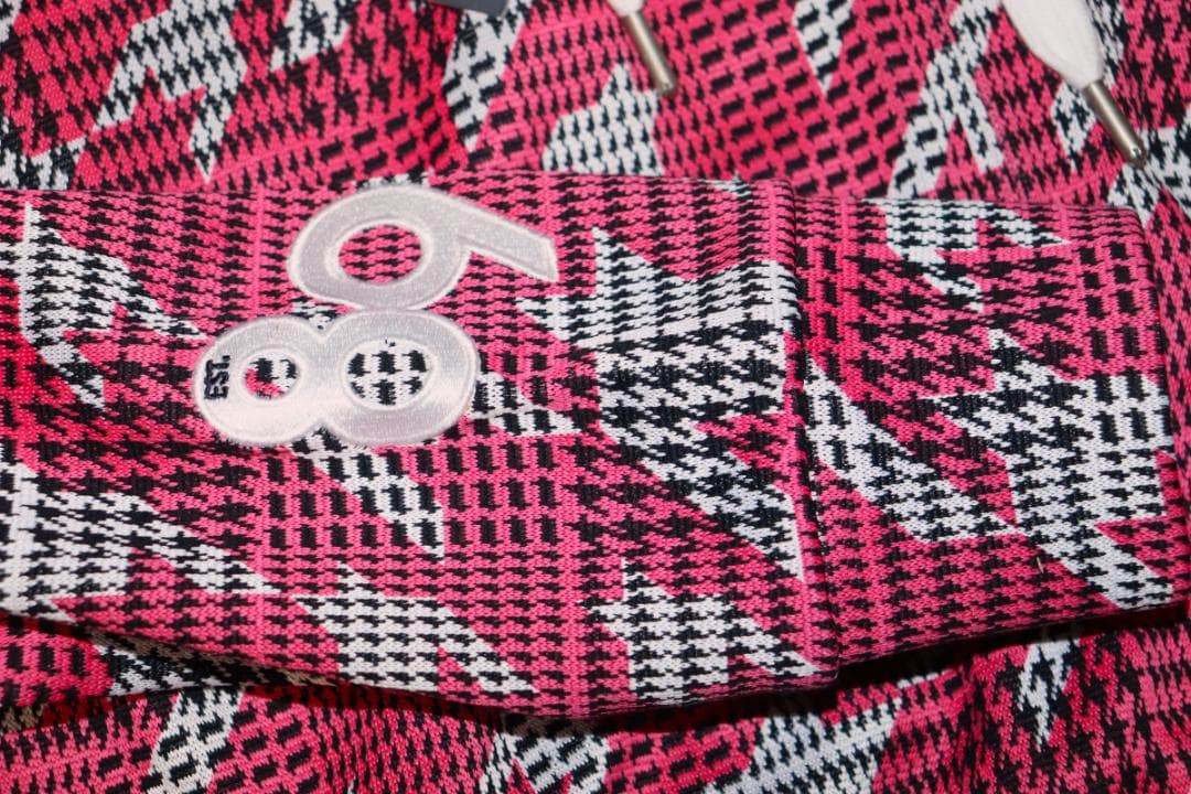 新品 パーリーゲイツ グレンチェック千鳥柄 フルジップフーディー 0サイズ　Ⓗ