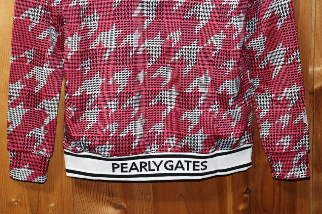 新品 パーリーゲイツ グレンチェック千鳥柄 フルジップフーディー 0サイズ　Ⓗ