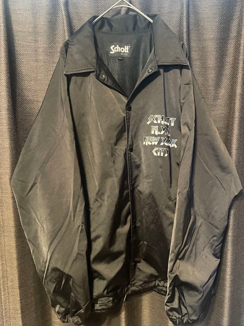 【極希少/美品】Schott ショット コーチジャケット 鷹 星条旗 黒 L