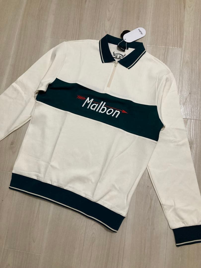 マルボンゴルフMalbon メンズハーフジップ トップスゴルフウェアスウェットL