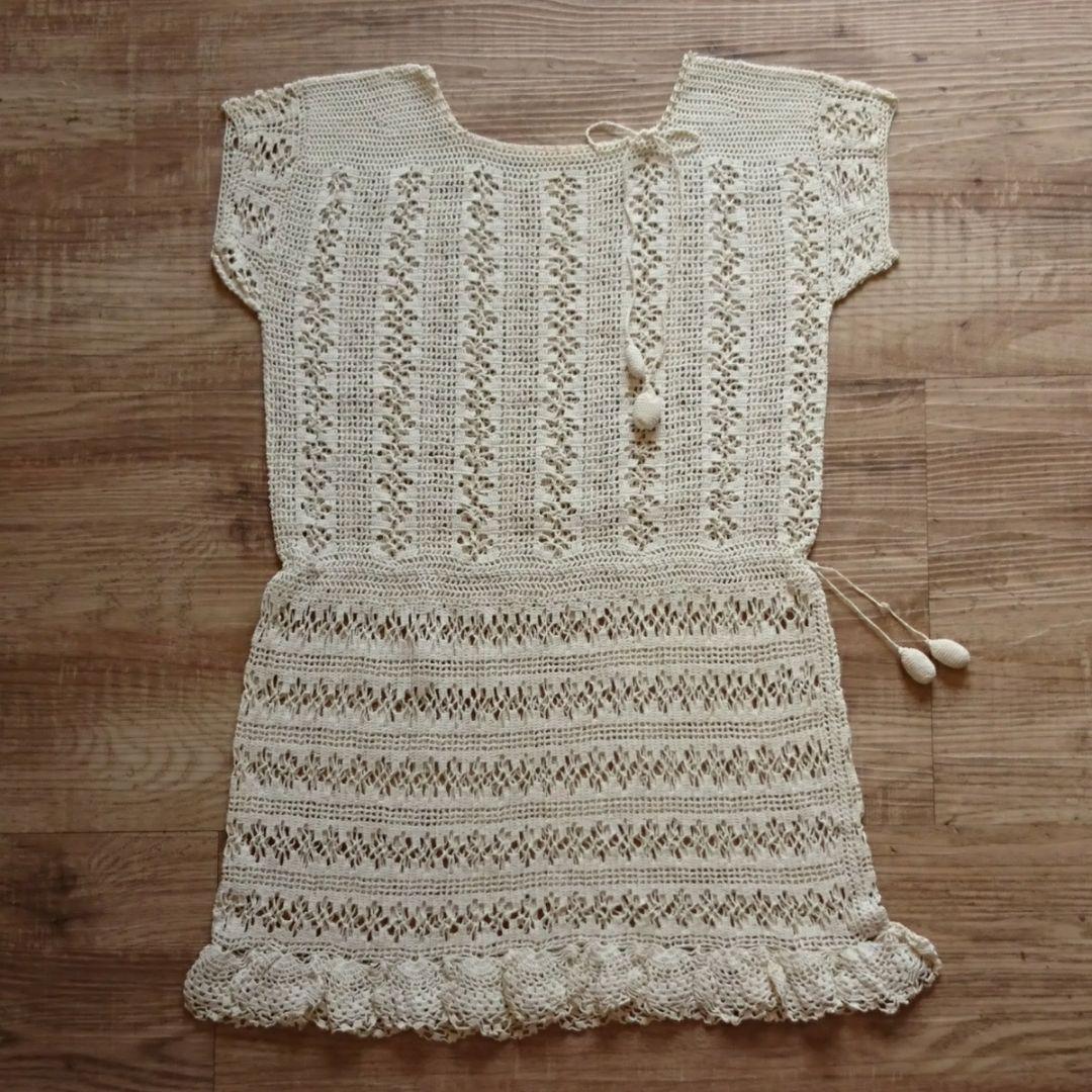 フランスアンティーク ワンピース レース編み 子ども用