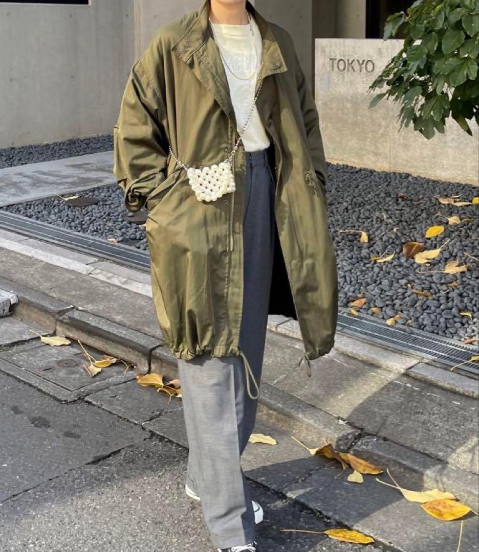 【まゆ】SHENERY C/Tツイルモッズコート カーキ