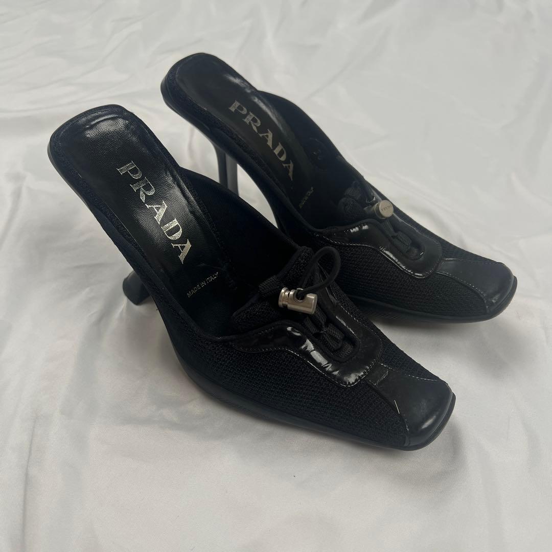 靴 Archive PRADA mesh mules black