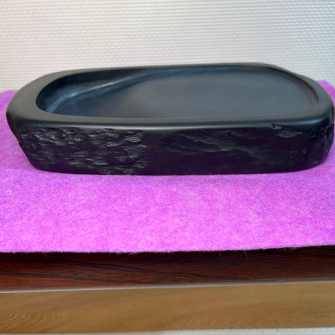 ⭕️22cm超　2kg超　大型雨端本石　大型自然硯　石紋綺麗　58年経過　記念品