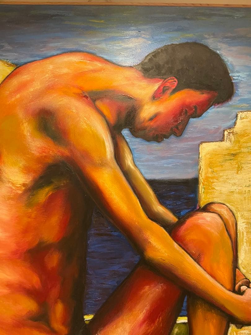 100号、新世紀展入選作品「たたずむ男」