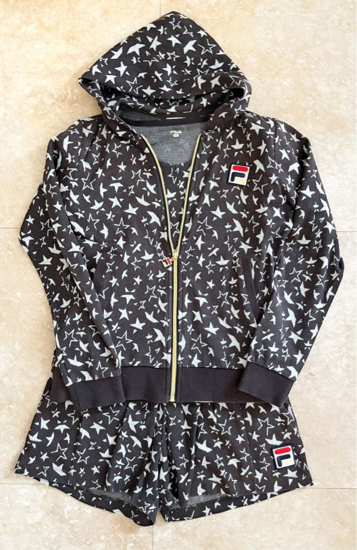 FILA 星柄　パーカー、ゲームシャツ、ショートパンツの3点セットM