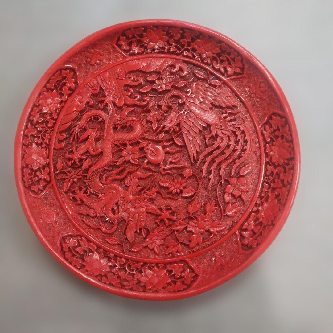 堆朱 中国美術工芸品 伝統美術 飾皿