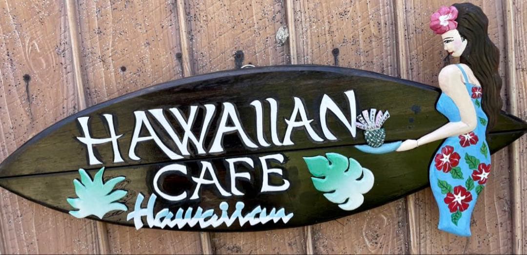 ◆Hawaiiフラガール・木製看板■TIKI、メネフネ・バー・ハワイアン