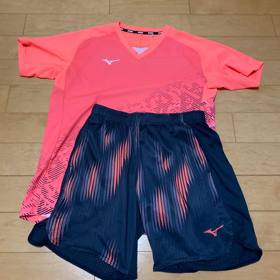 Mizuno テニスウェア ピンク ネイビー XL
