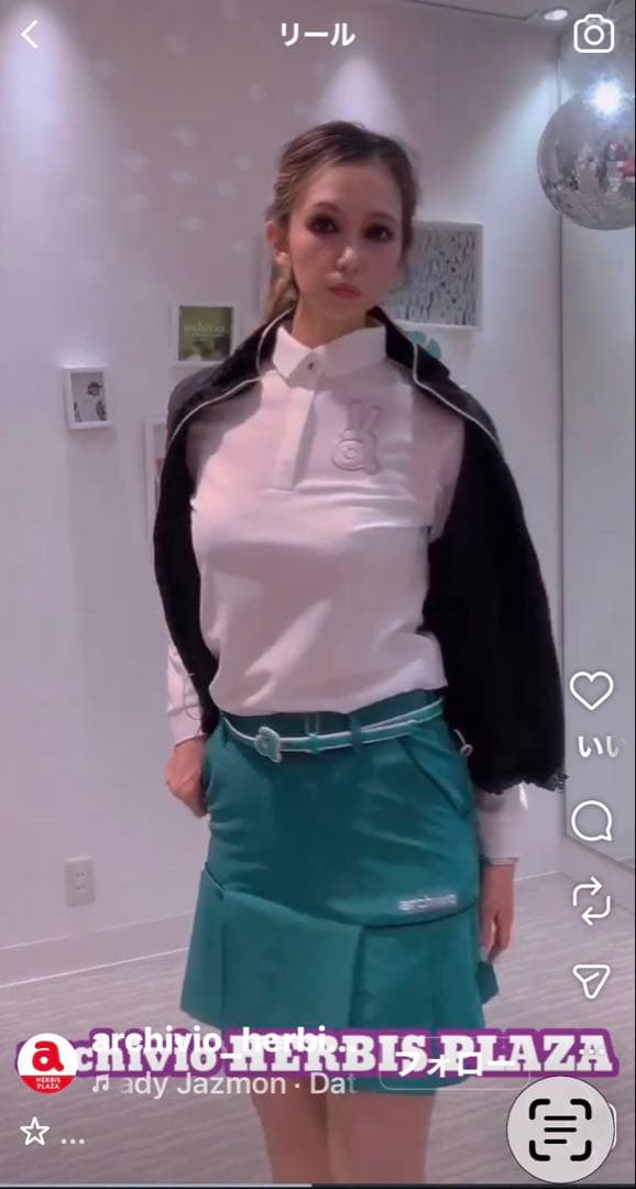 archivio 　アルチビオ　／　ポイントプリーツスカート 　グリーン